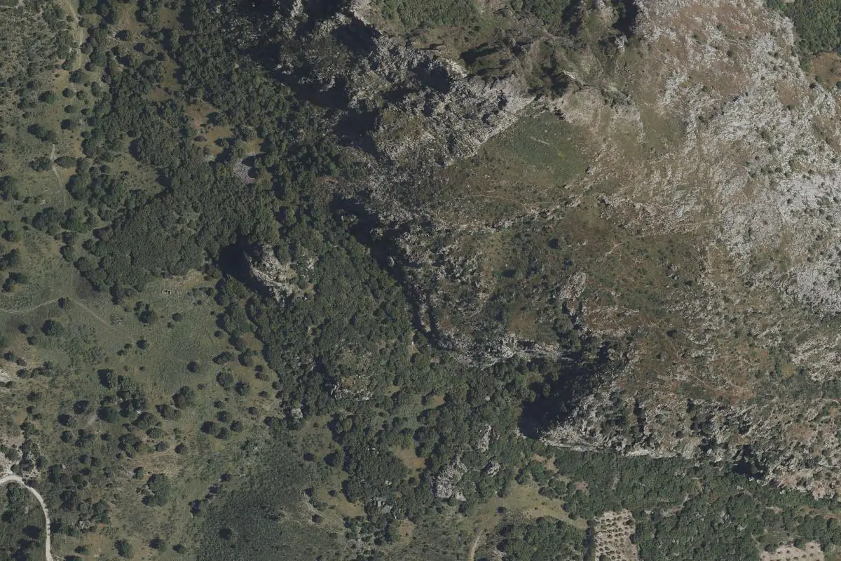 Foto aérea de la zona de Algámitas