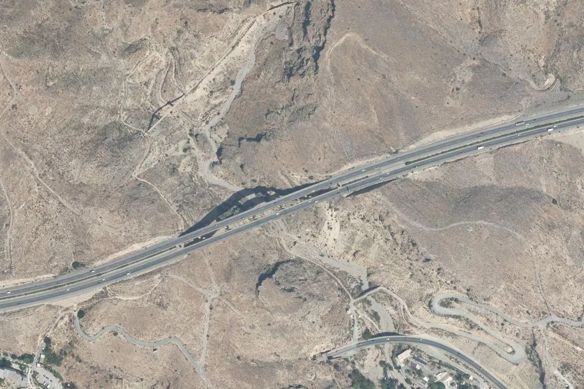 Aerial photo of the Barranco de la Garrofa area