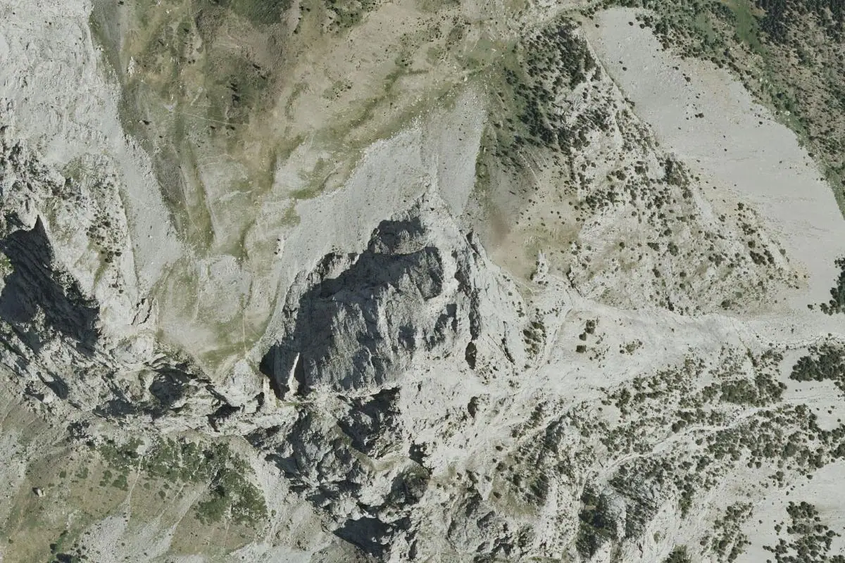 Foto aérea de la zona de Peña Foratata