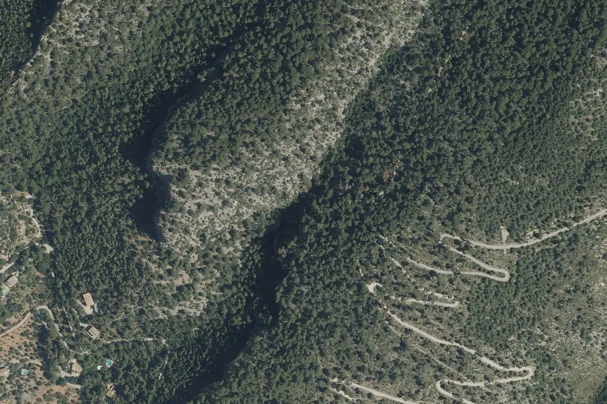 Aerial photo of the Penyal de Ca'n Fil area
