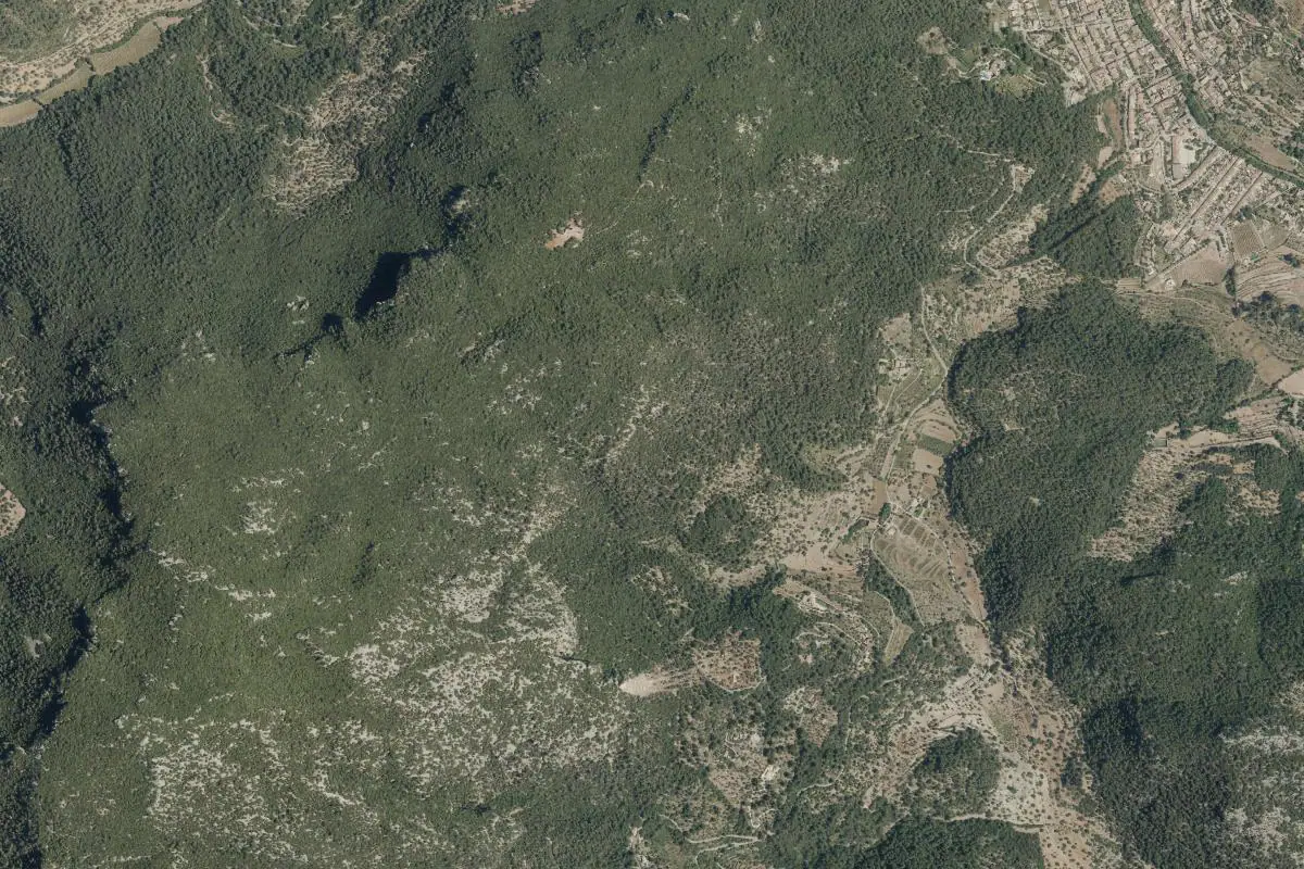 Foto aérea de la zona de Serra de Tramuntana · Es Verger