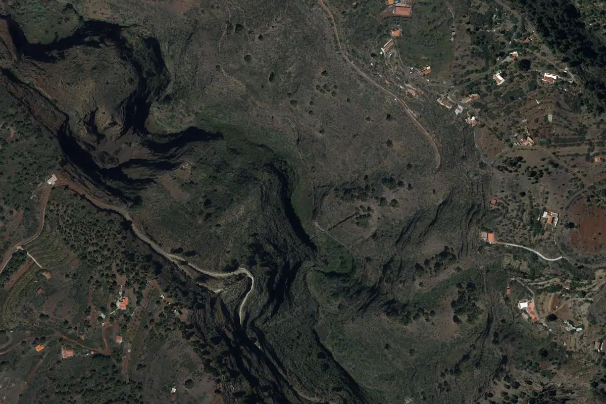 Aerial photo of the Barranco de Izcagua area