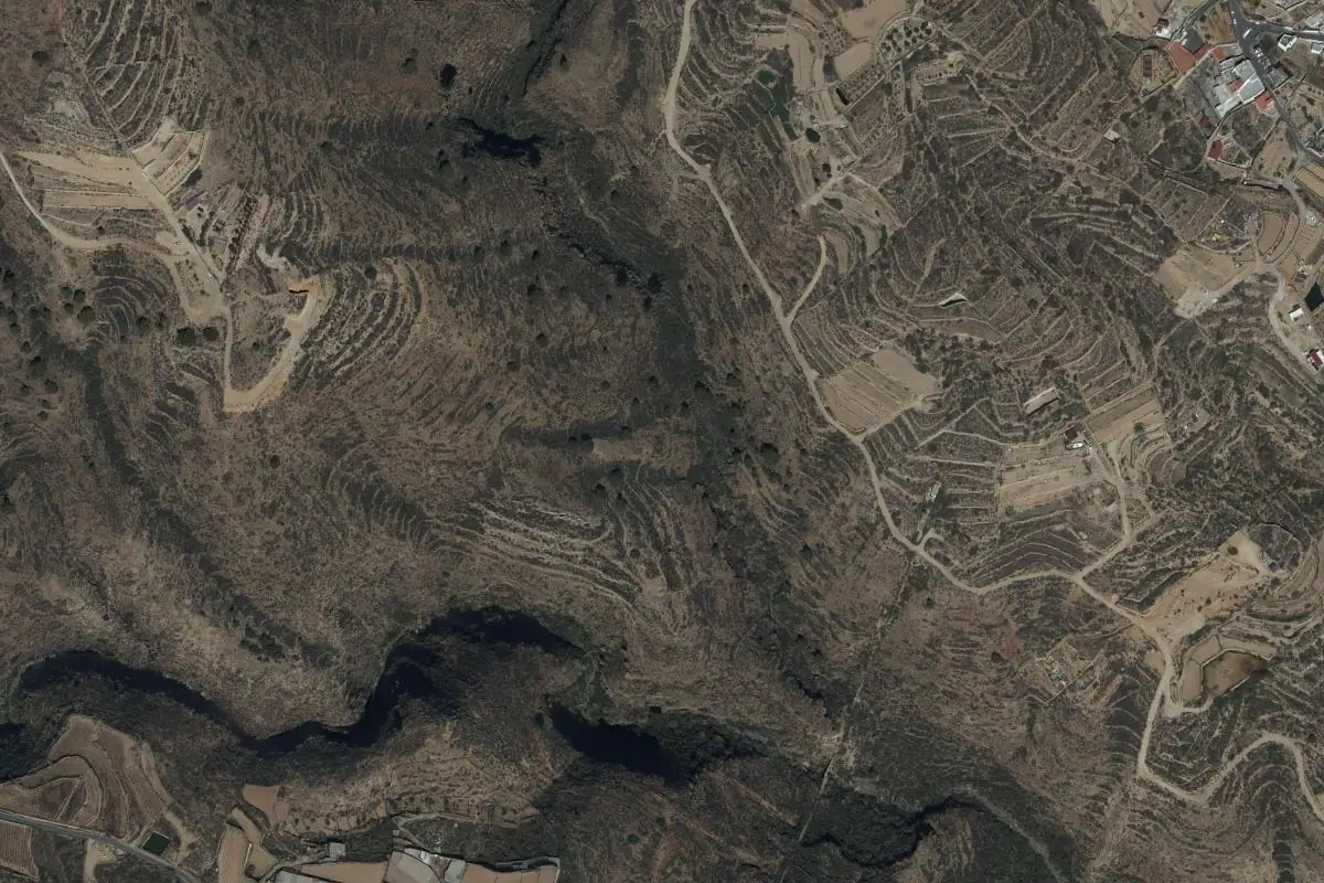 Foto aérea de la zona de Tequedite / Polegre Bouldering