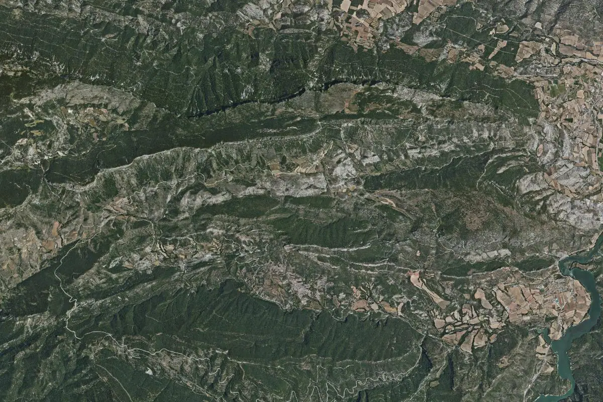 Foto aérea de la zona de Coll de Nargó