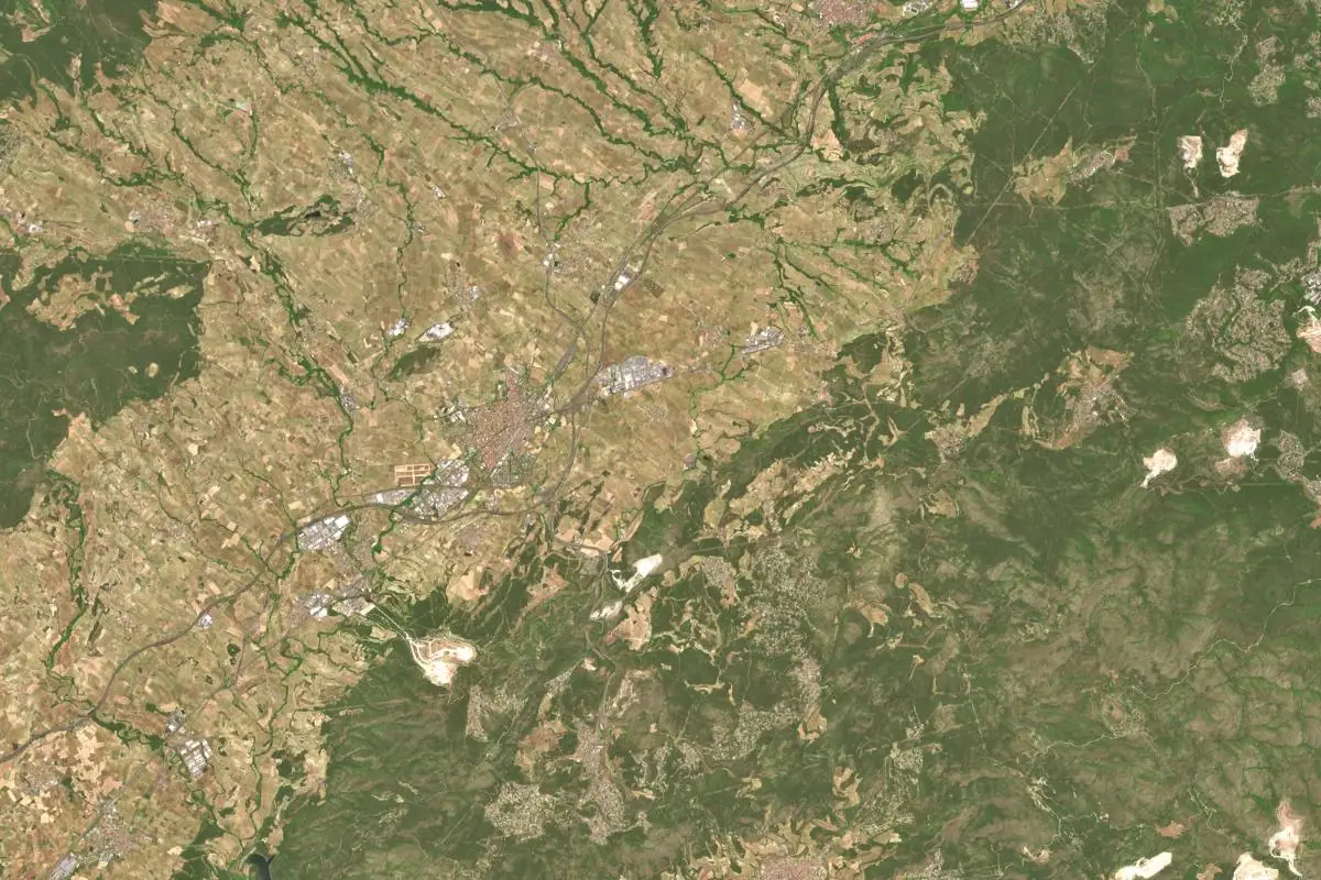 Foto aérea de la zona de El Alt Penedès · Vall' d'Olerdola
