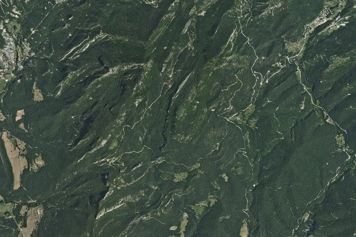 Foto aérea de la zona de Vilada / Castell de l'Areny