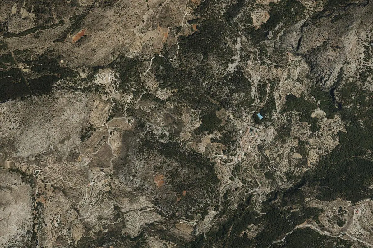 Foto aérea de la zona de Guadalest & Abdet