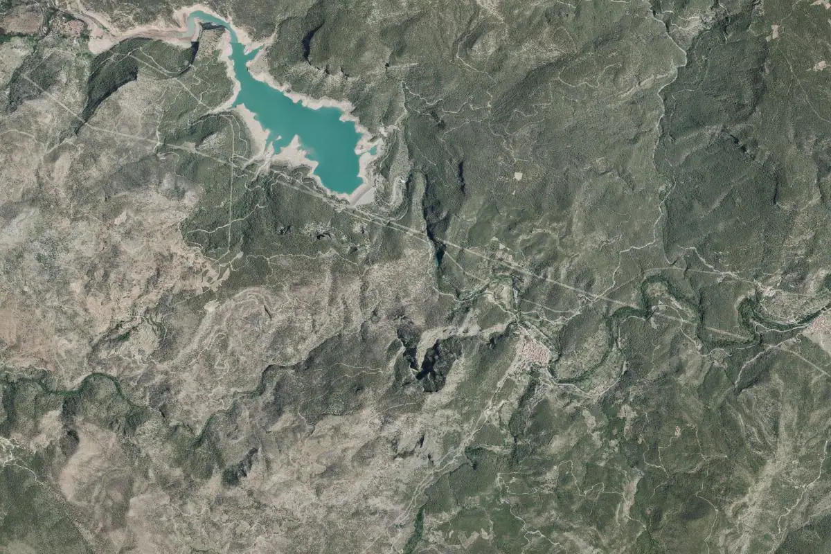 Foto aérea de la zona de Montanejos