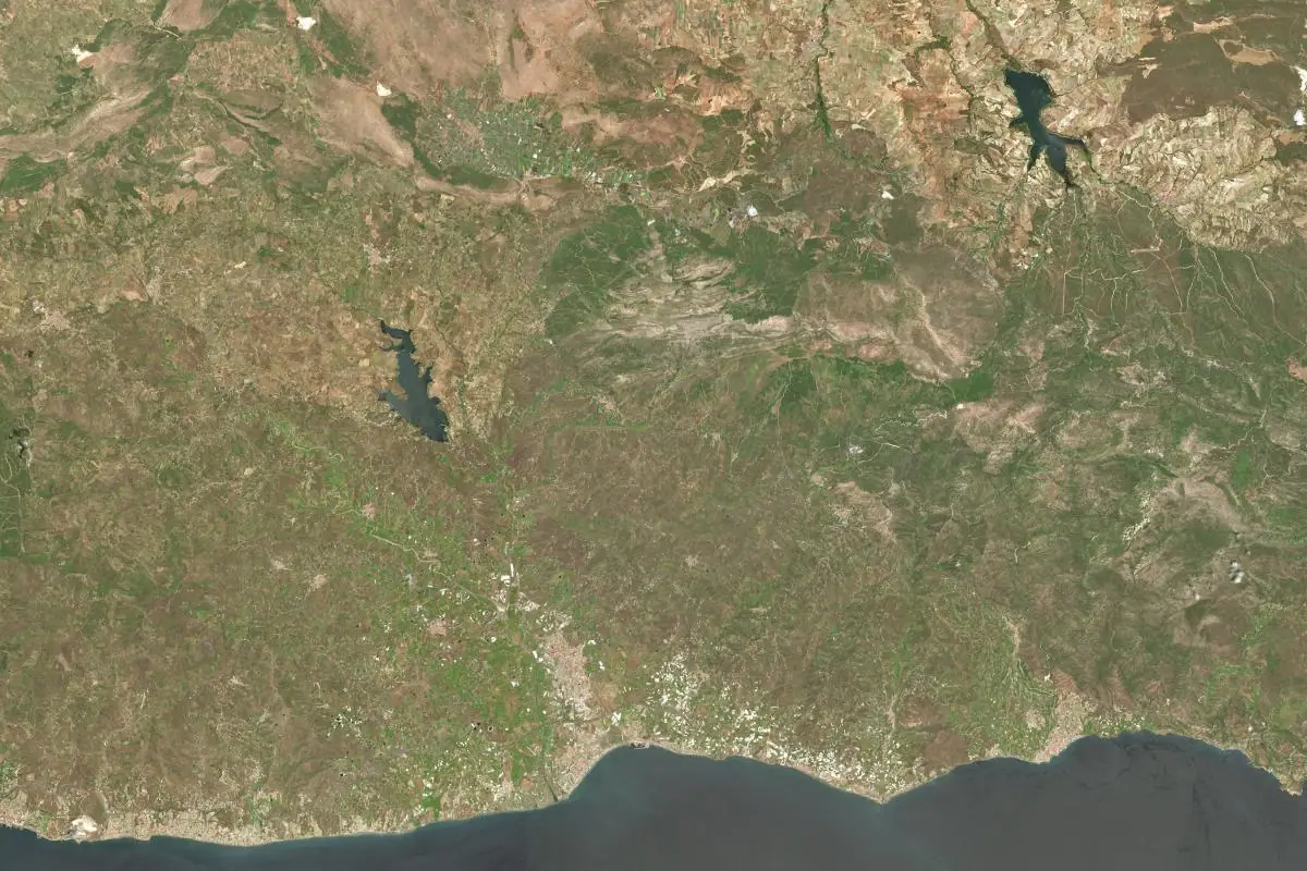 Aerial photo of the Axarquía area