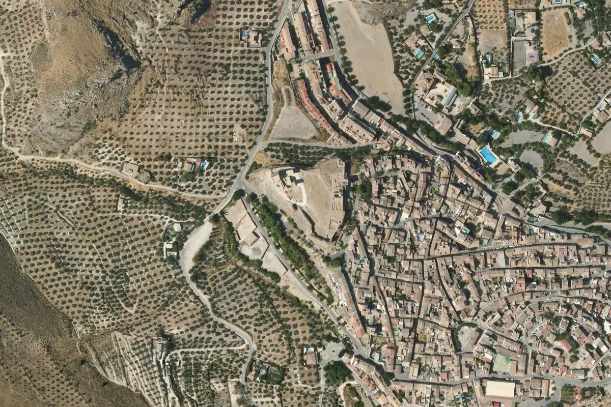Aerial photo of the Castillo de La Guardia area