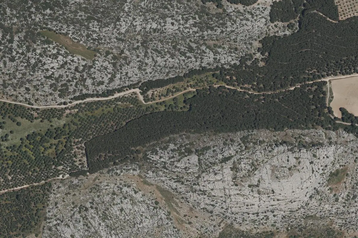 Aerial photo of the Sierra Ortegicar area
