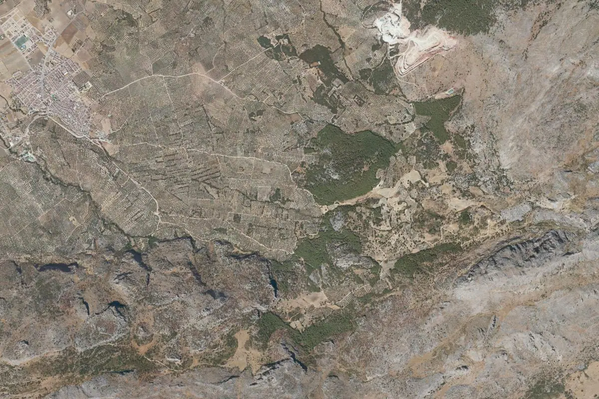 Aerial photo of the Villanueva del Rosario area
