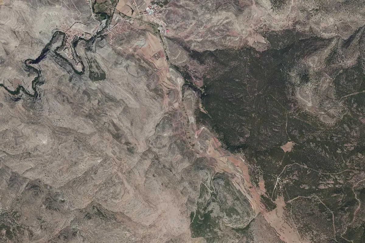 Aerial photo of the Albarracín area