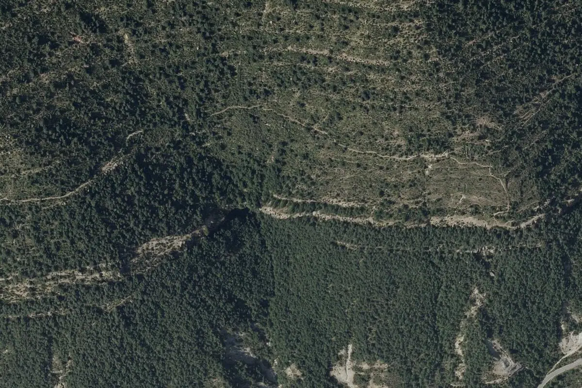 Aerial photo of the Arguis area
