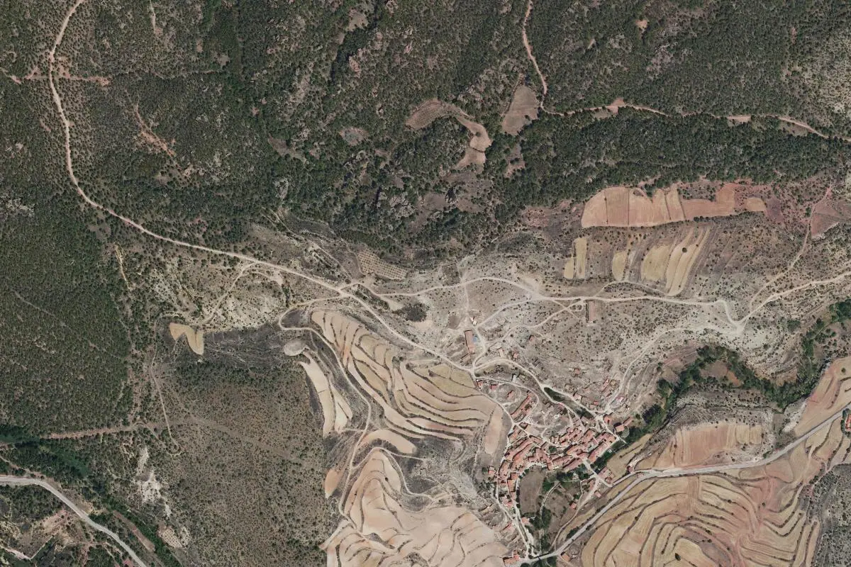 Aerial photo of the Bezas area