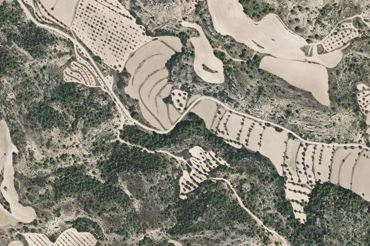 Aerial photo of the Carrasca rock area