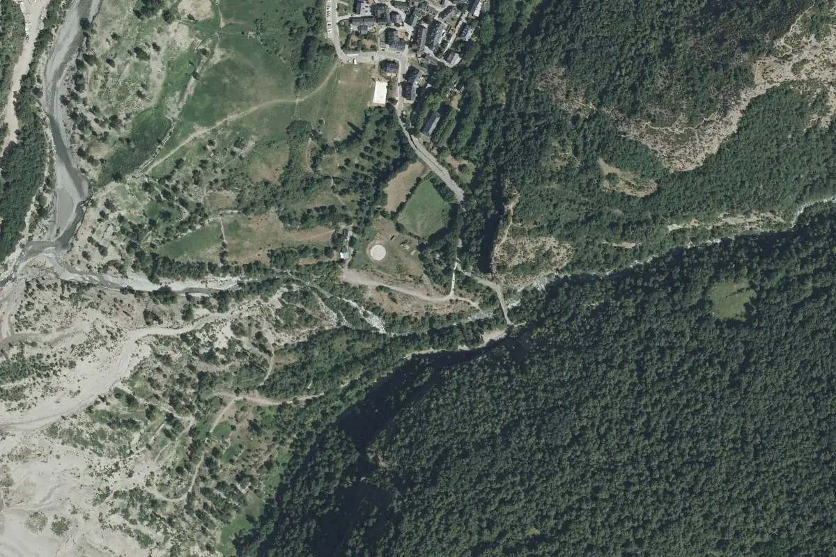Aerial photo of the El Pueyo de Jaca area
