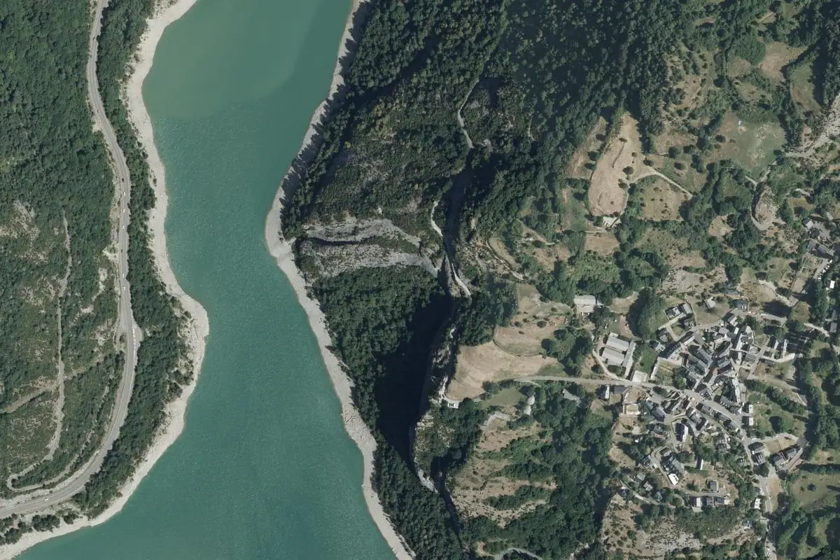 Foto aérea de la zona de Hoz de Jaca