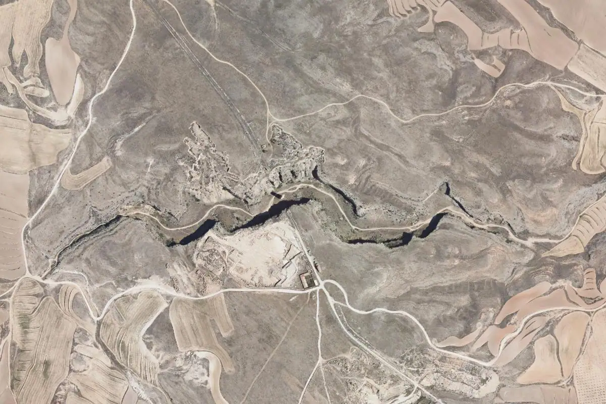 Aerial photo of the La Puebla de Albortón area