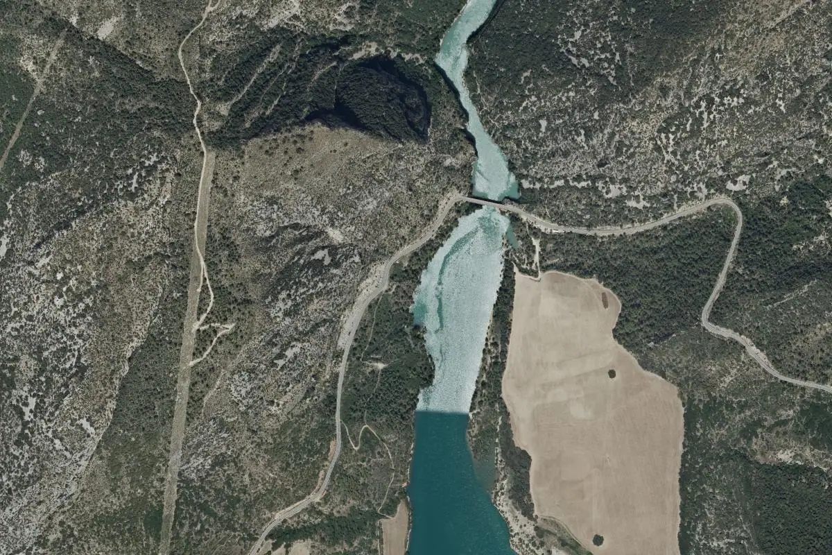 Aerial photo of the Ligüerre de Cinca area