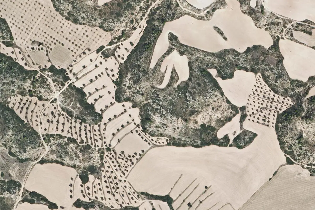 Aerial photo of the Mas de Botas area