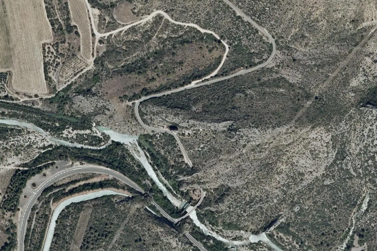 Aerial photo of the Olvena area