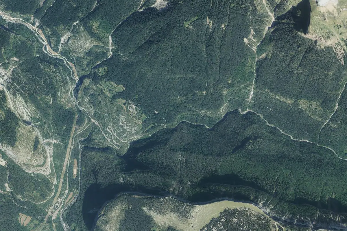 Aerial photo of the Ordesa area