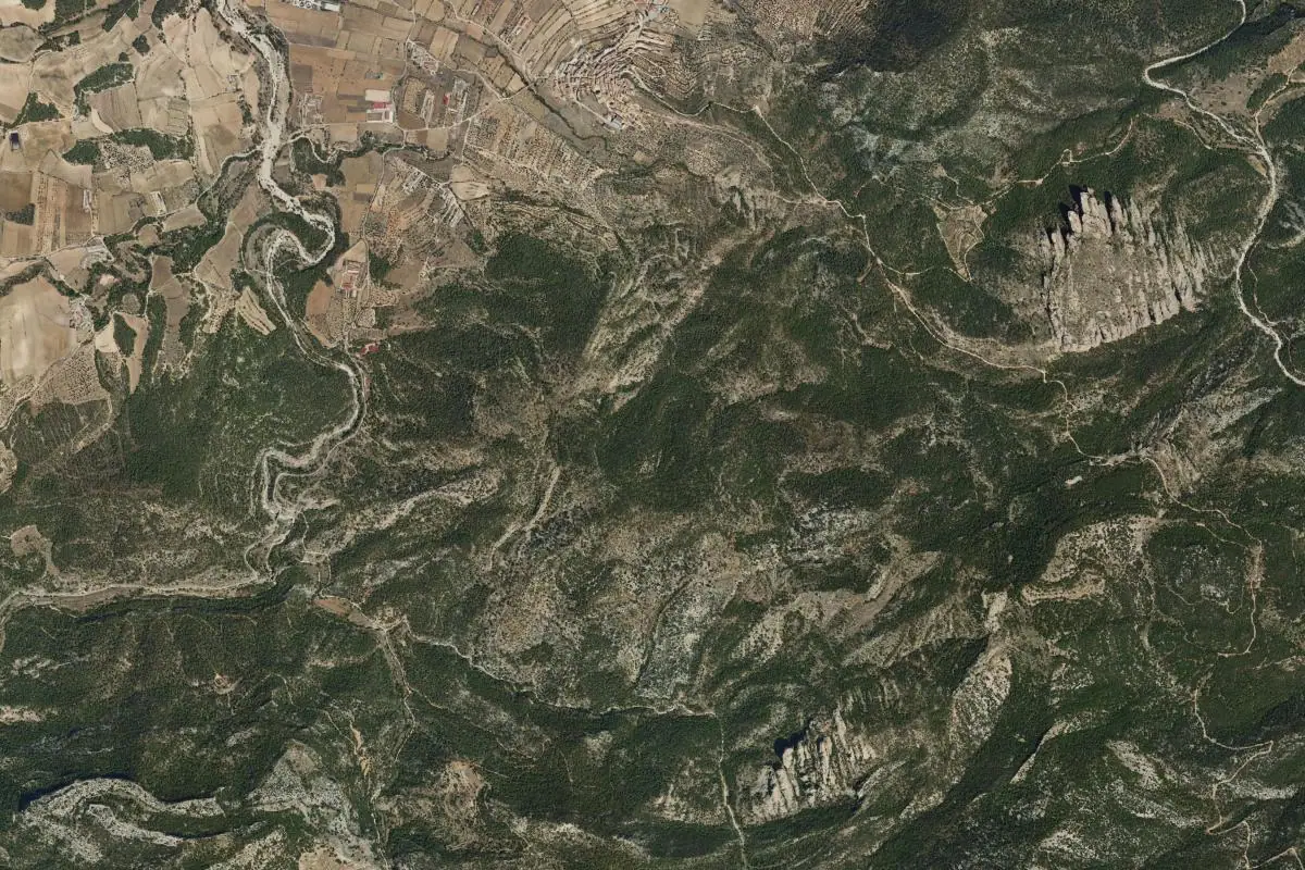 Foto aérea de la zona de Peñarroya de Tastavíns