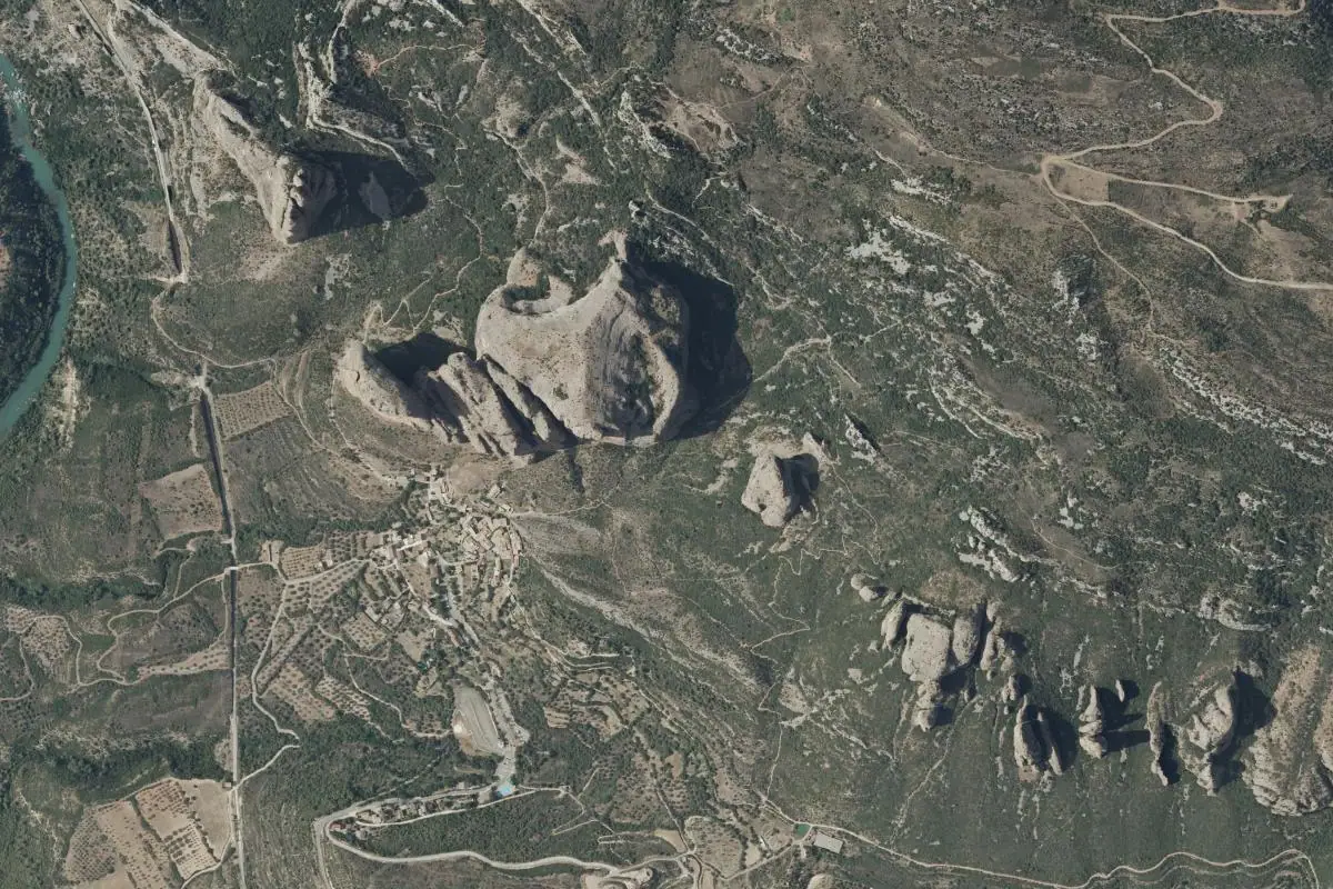 Aerial photo of the Riglos area