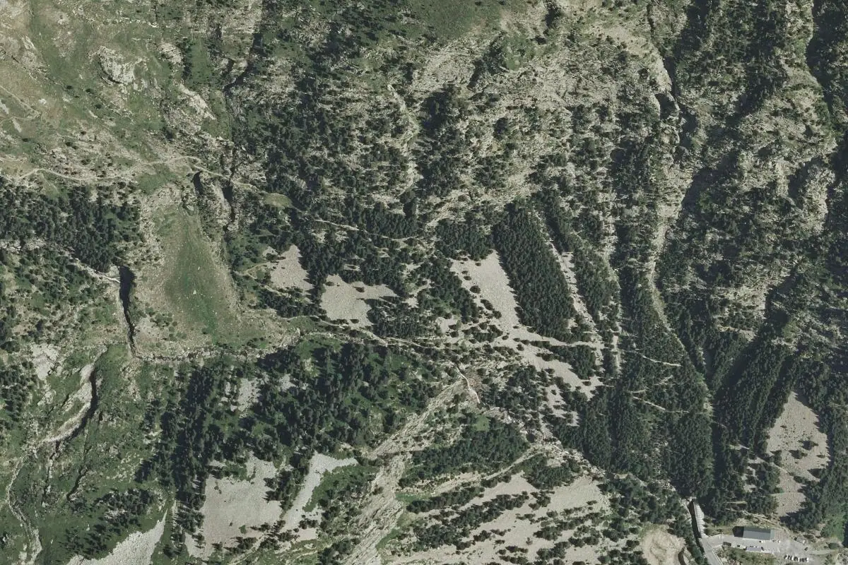 Aerial photo of the Tunel de Bielsa, boca sur area