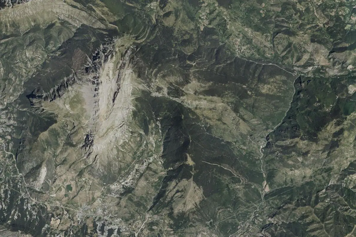 Aerial photo of the Valle de Isábena area