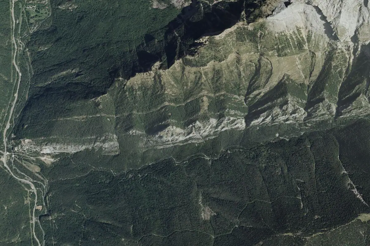 Aerial photo of the Valle de Lasieso area