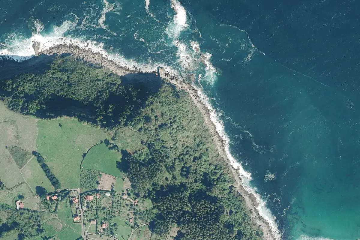 Aerial photo of the Playa del Merón area