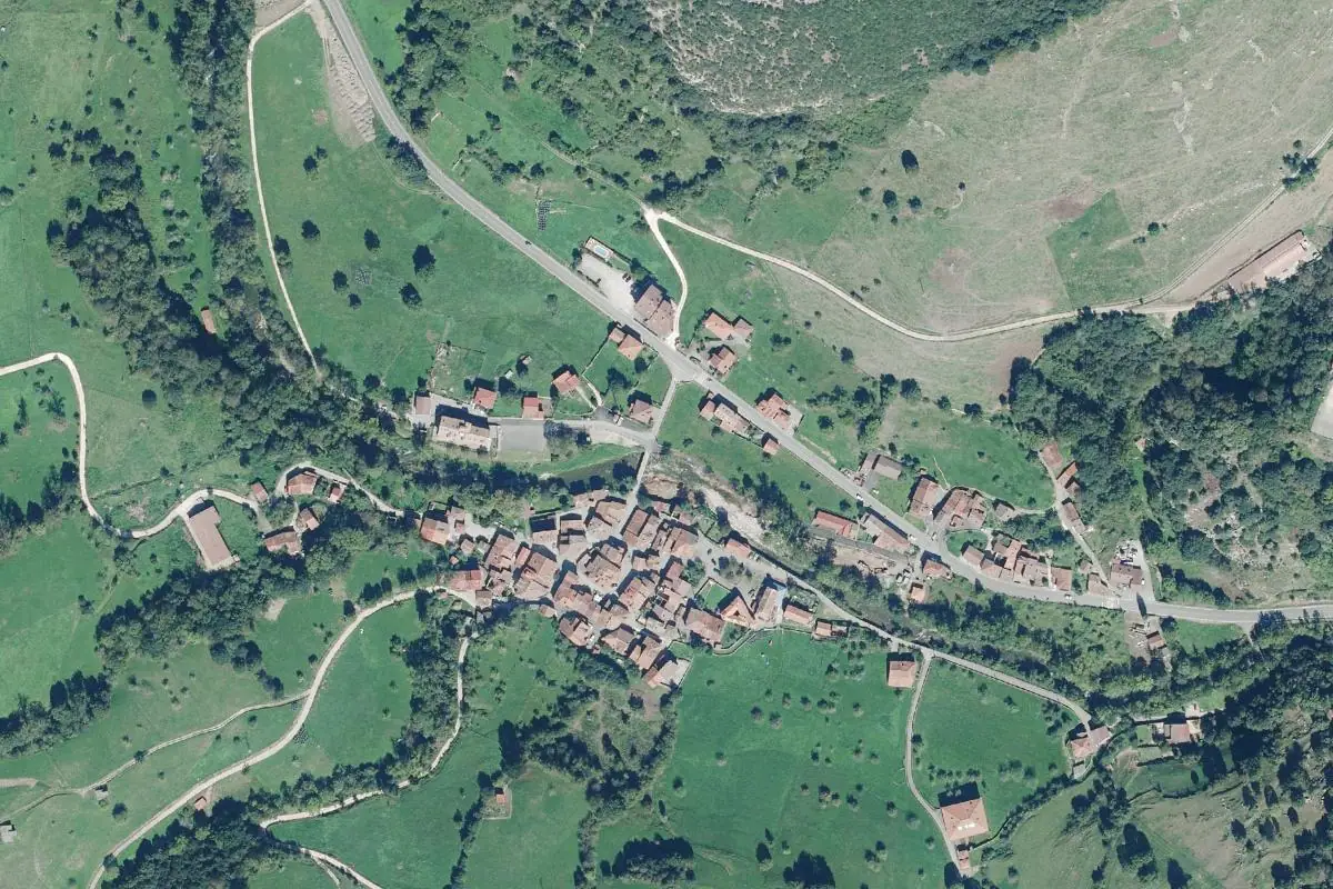 Aerial photo of the Poo de Cabrales area