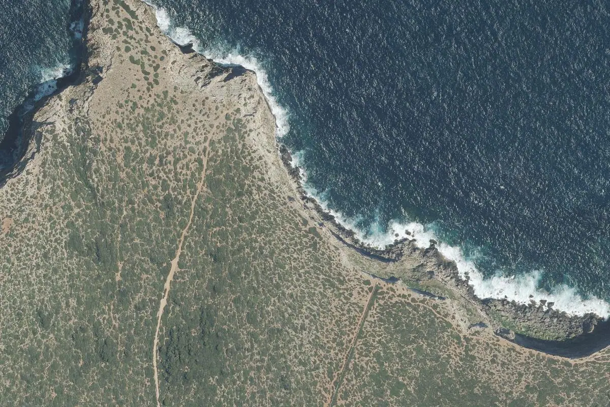 Aerial photo of the Cala Morell area