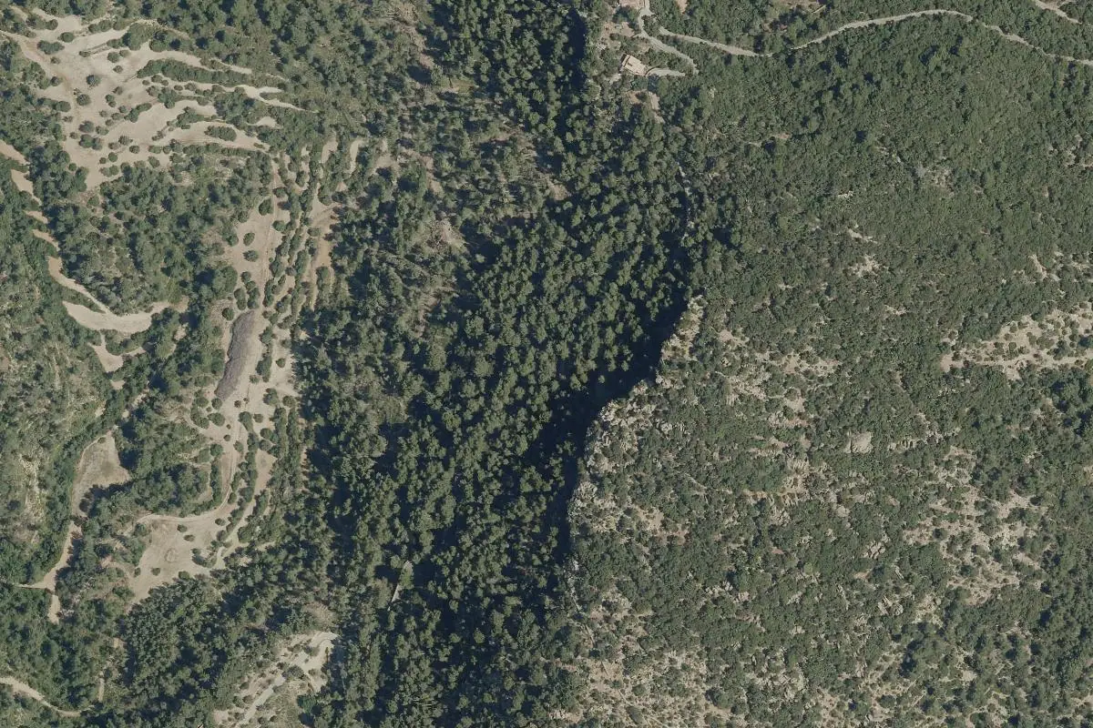 Aerial photo of the Penyal d'es Grau area
