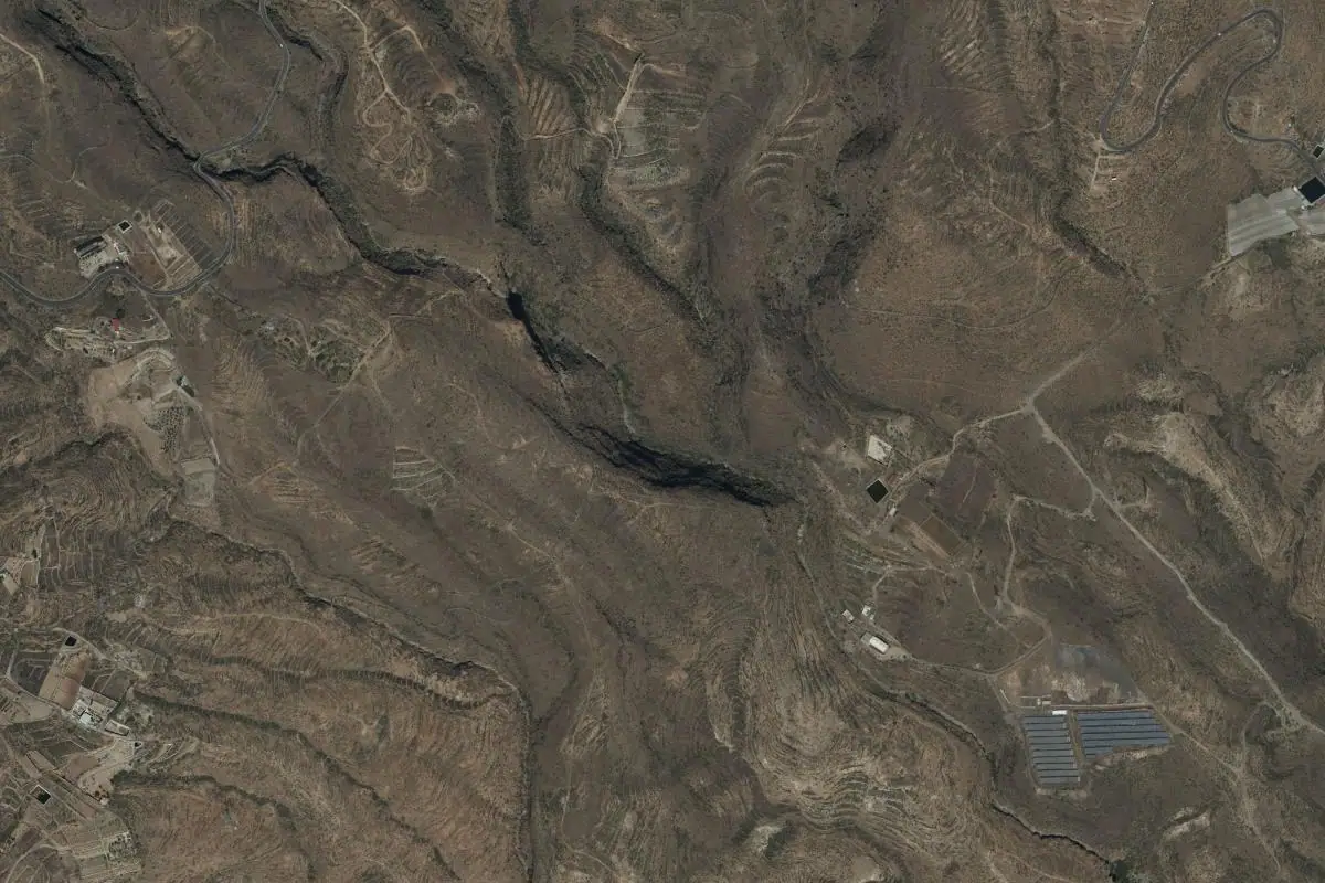 Aerial photo of the Barranco de Guasiegre area