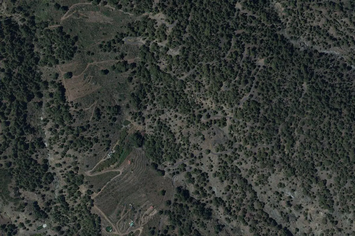 Aerial photo of the Caldera de Taburiente area