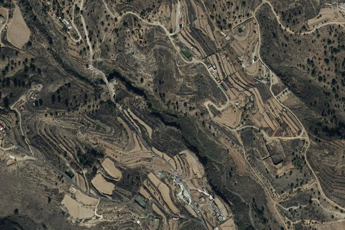 Aerial photo of the Los Bloques area