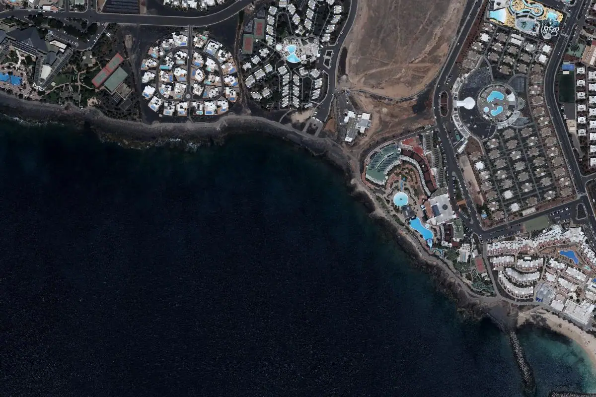 Aerial photo of the Playa Blanca area