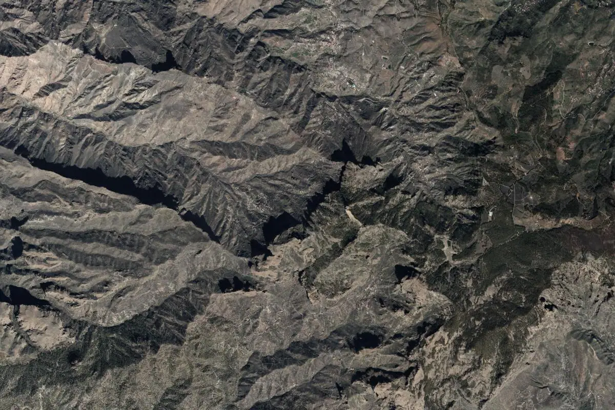 Foto aérea de la zona de Roque Nublo Area
