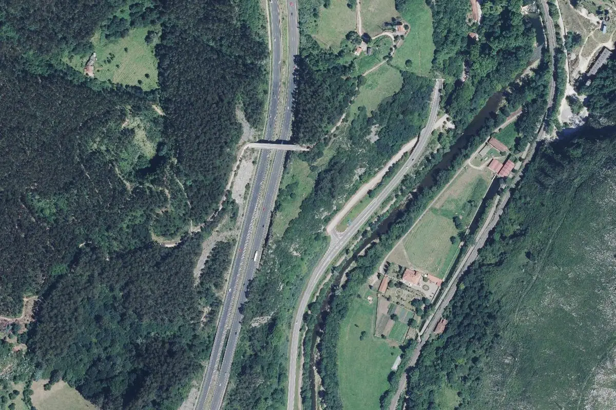 Aerial photo of the Caldas de Besaya area