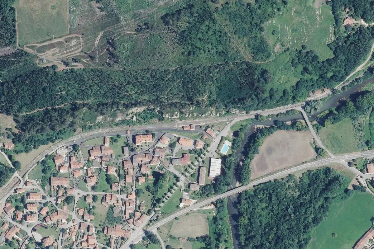 Aerial photo of the Casar de Periedo area