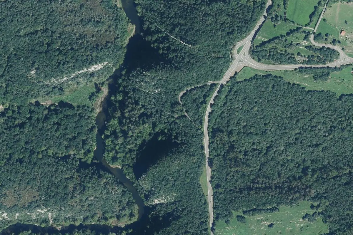 Aerial photo of the Mirador de Cofría area