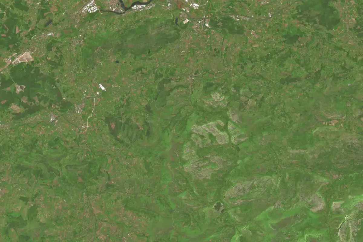 Aerial photo of the Valle del Miera area