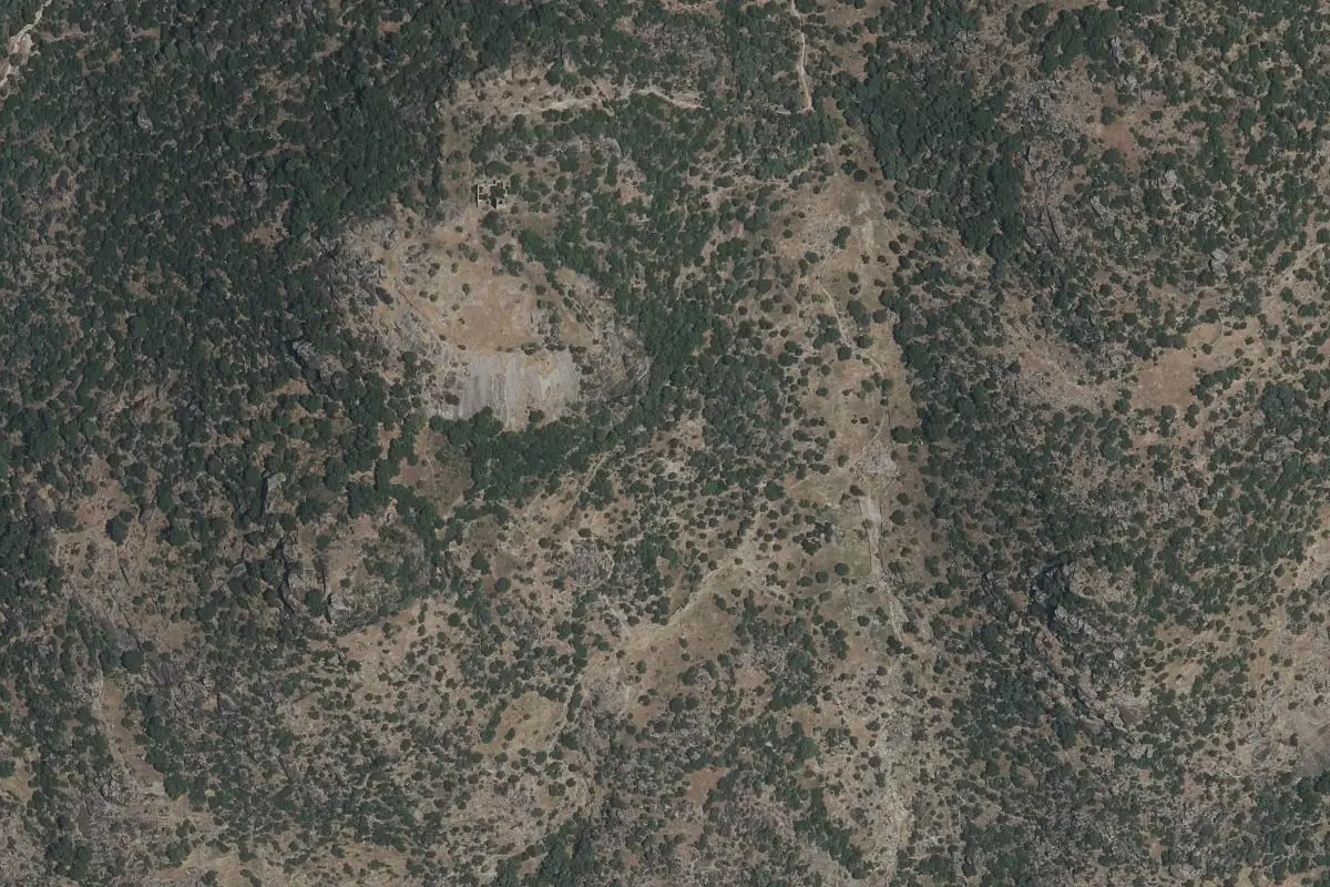 Aerial photo of the Castillo de Bayuela area
