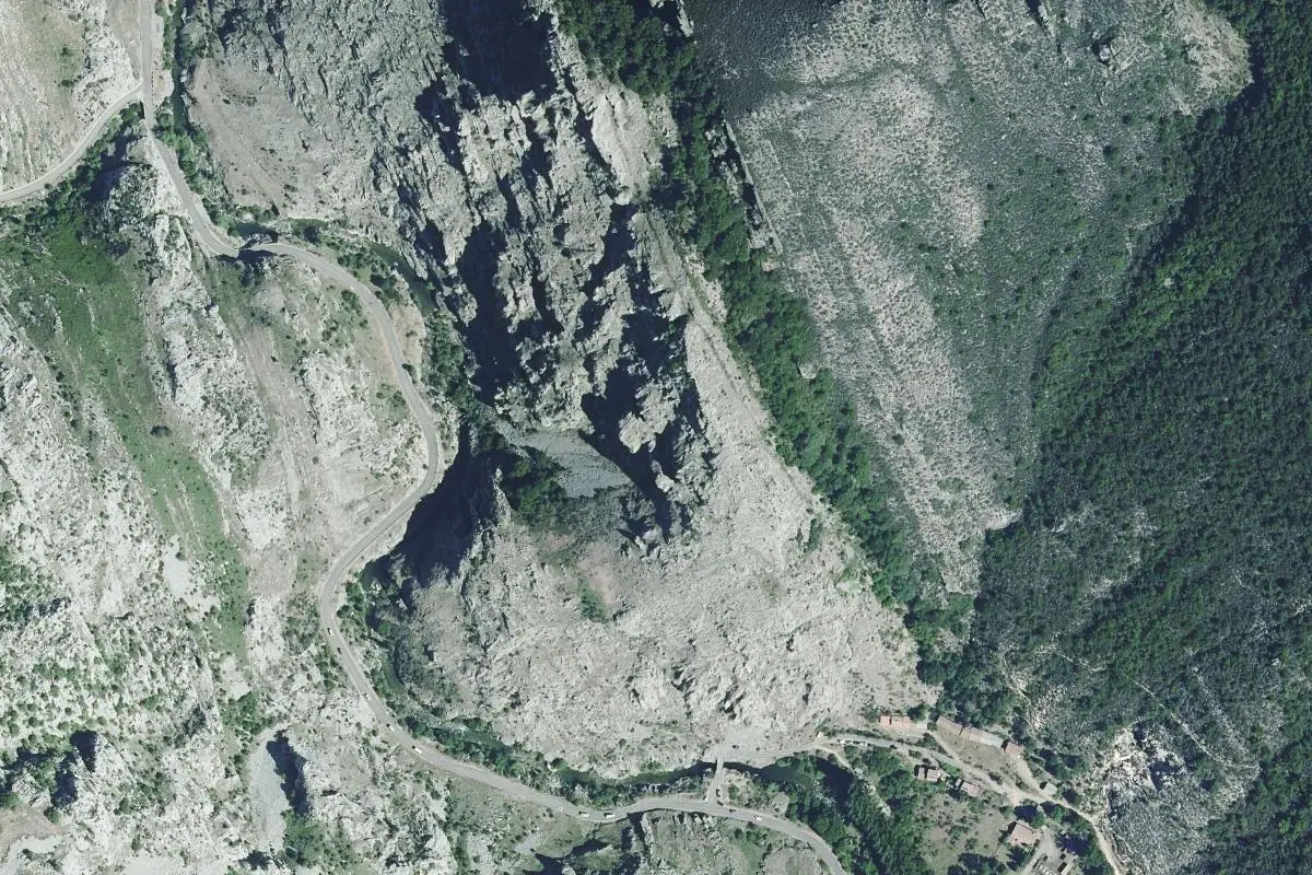 Foto aérea de la zona de Arco de Valdeteja