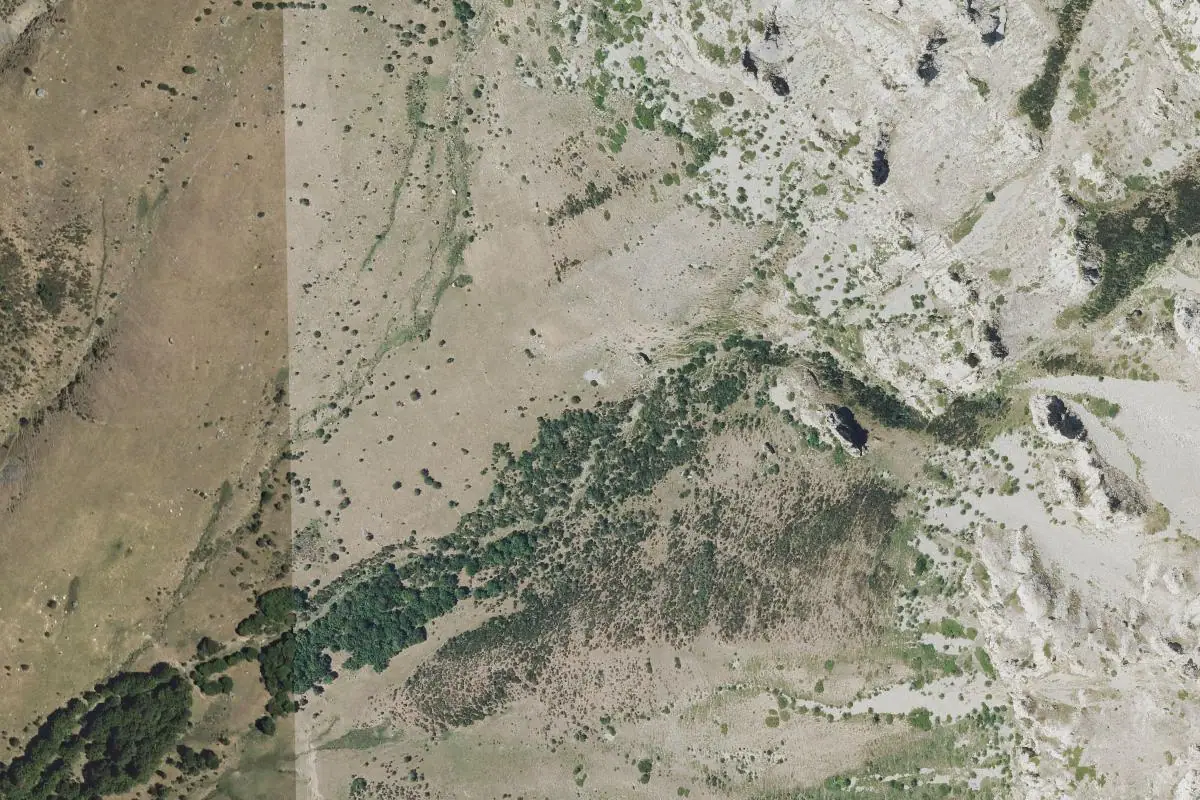 Foto aérea de la zona de Peña de las Agujas