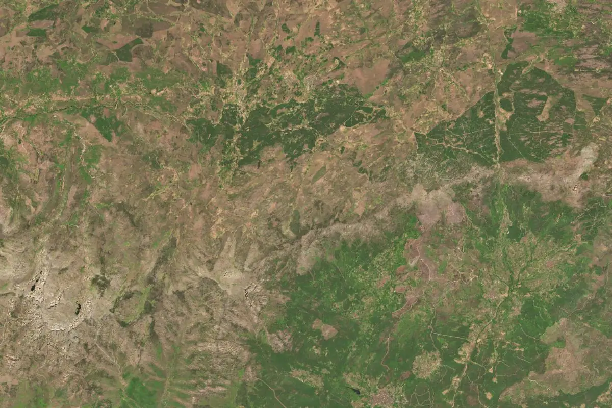 Foto aérea de la zona de Sierra de Gredos · Los Galayos