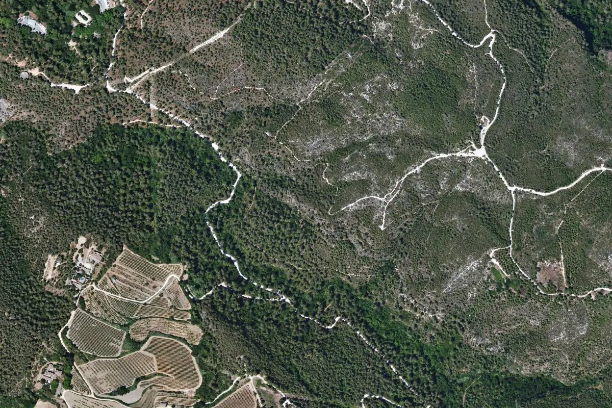 Aerial photo of the El Alt Penedès · Gelida area